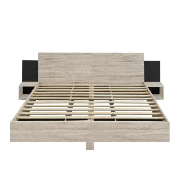 Merax Floating Platform Bed with LED Lights