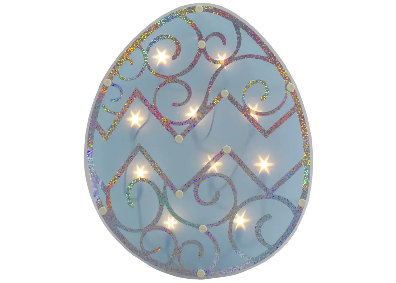 12" Lighted Blue Easter Egg Window Silhouette Decoration