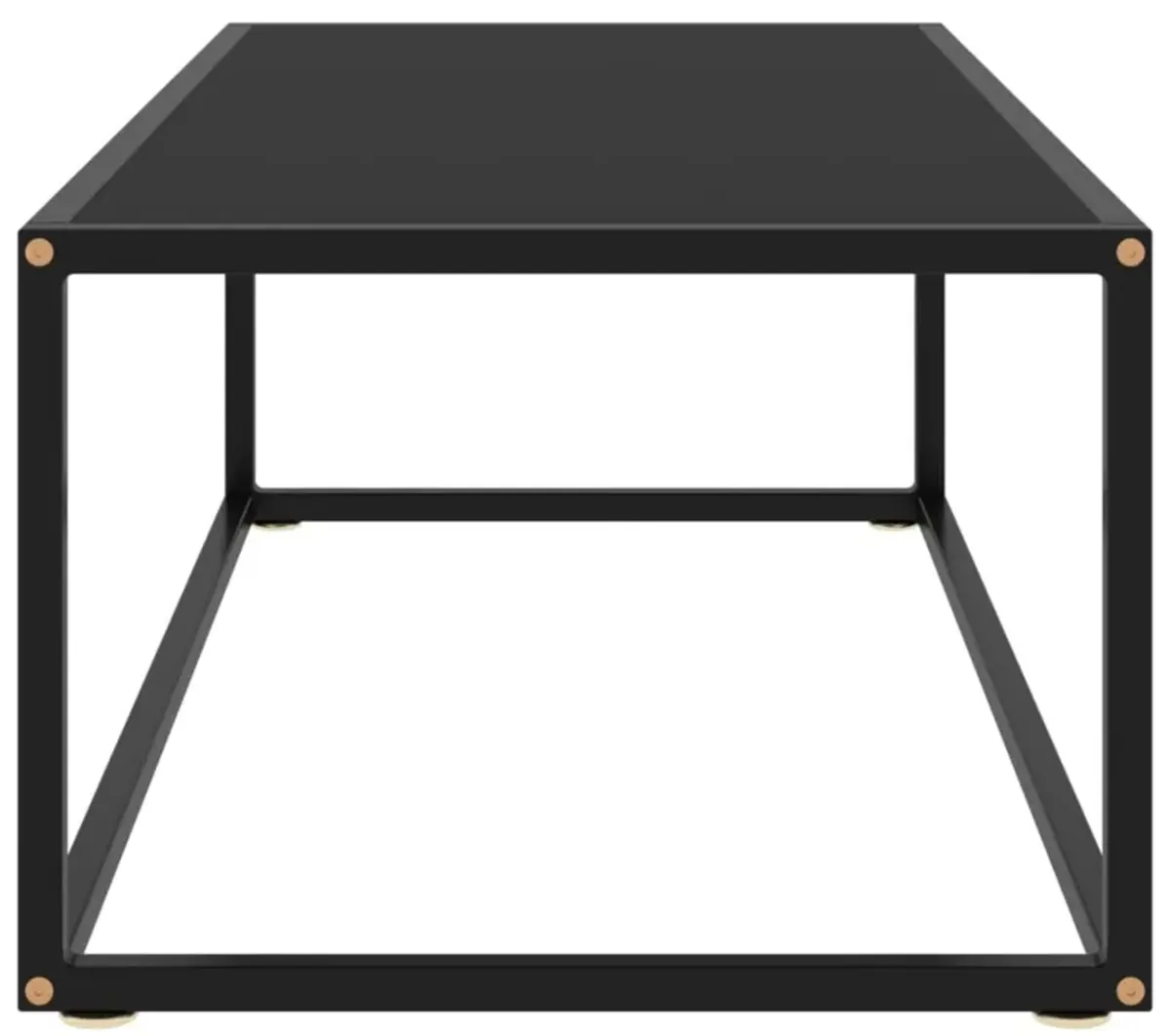 vidaXL Modern Rectangular Coffee Table | Black Tempered Glass and Powder-Coated Steel | Easy Assembly | Functional Living Room Furniture