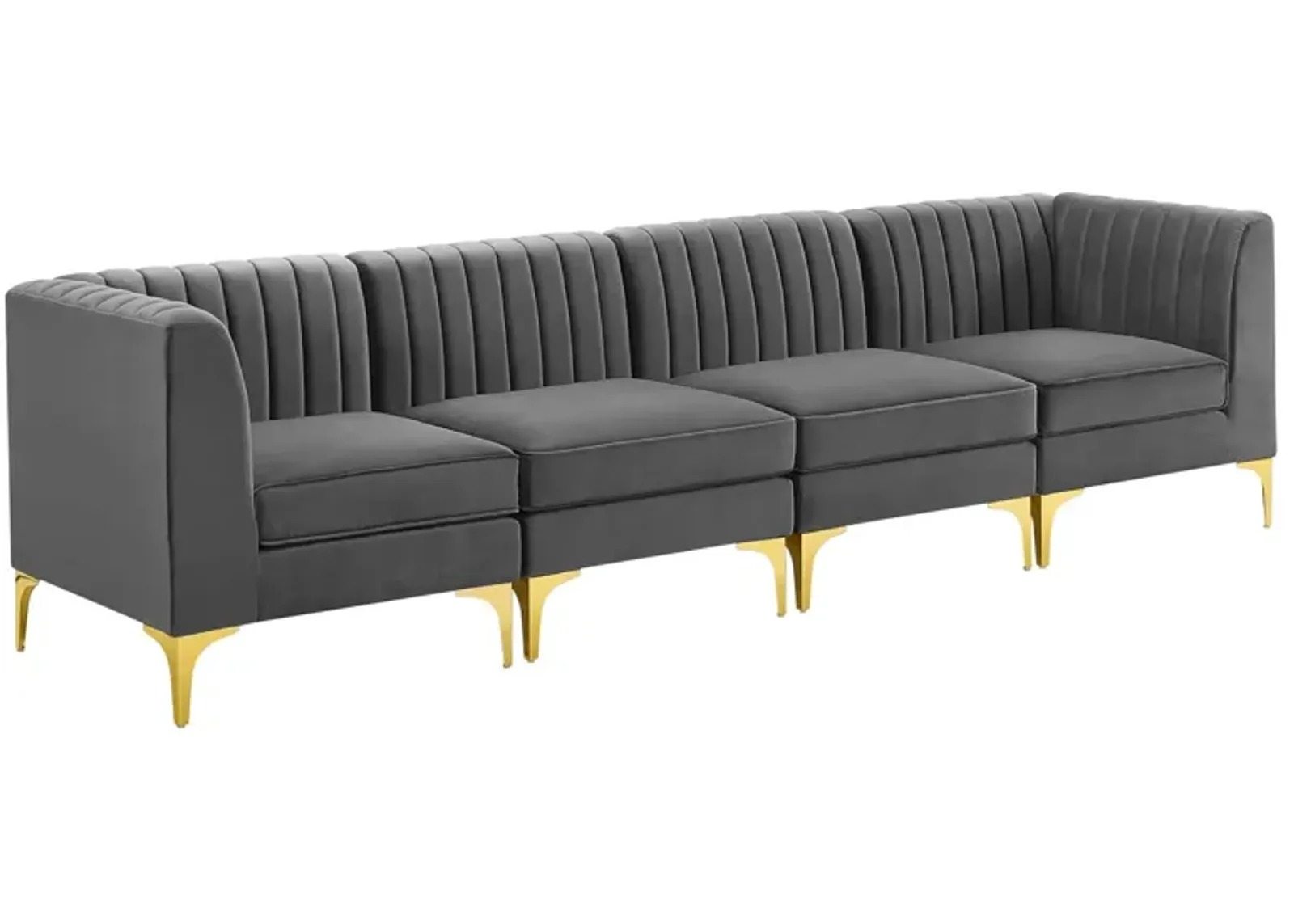 Triumph Channel Tufted Performance Velvet 4-Seater Sofa