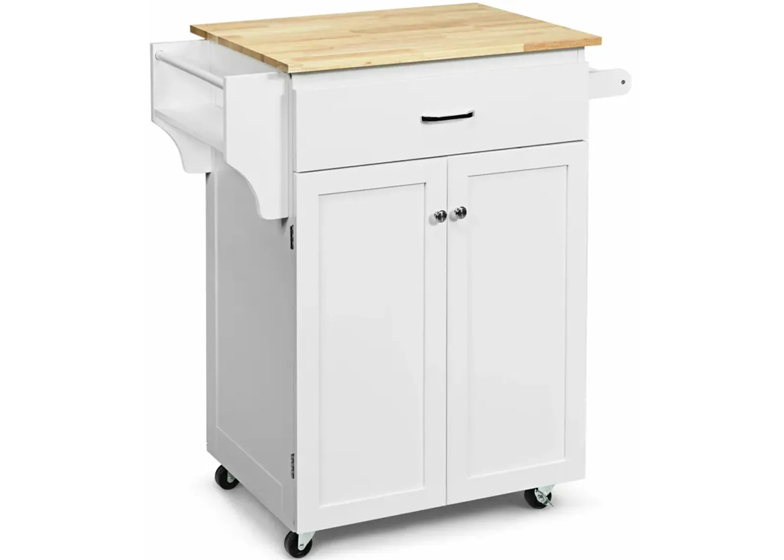 Utility Rolling Storage Cabinet Kitchen Island Cart with Spice Rack