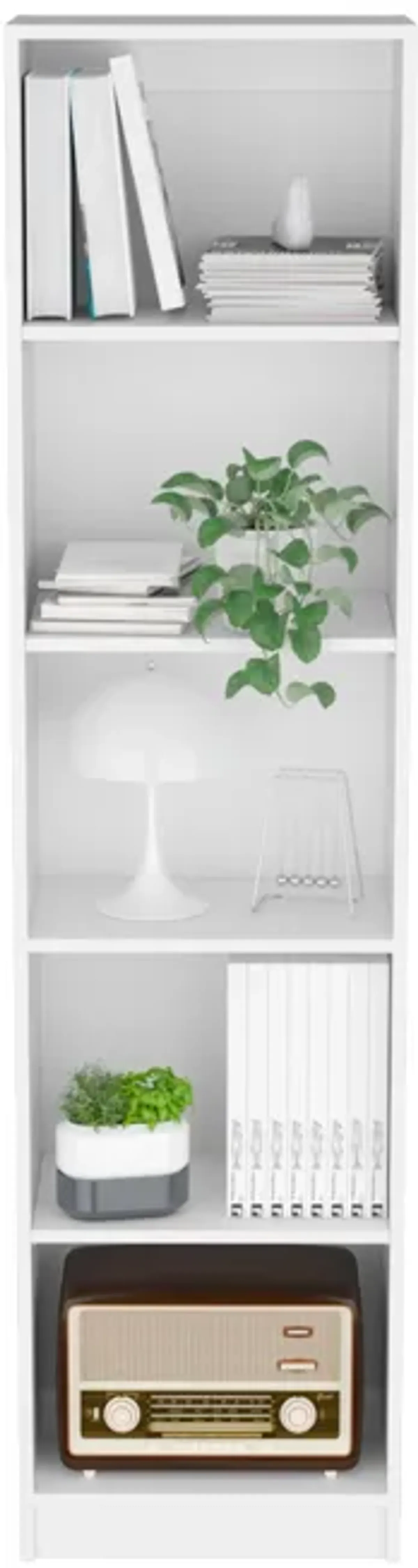 DEPOT E-SHOP Vinton XS Bookcase Compact Bookshelf with Multiple Shelves, White