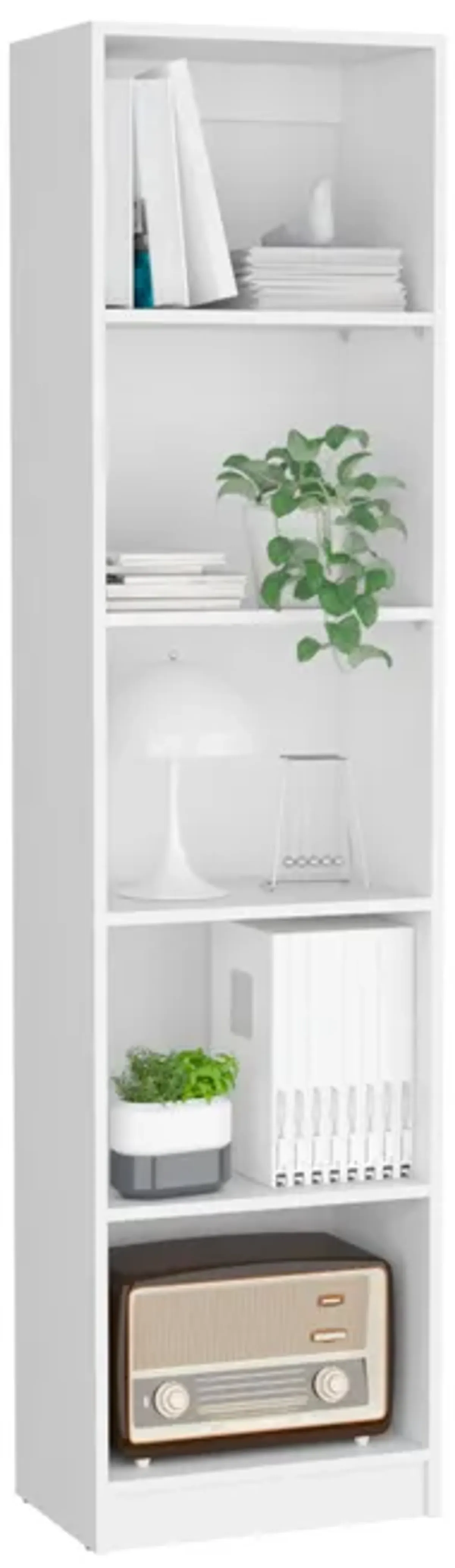 DEPOT E-SHOP Vinton XS Bookcase Compact Bookshelf with Multiple Shelves, White