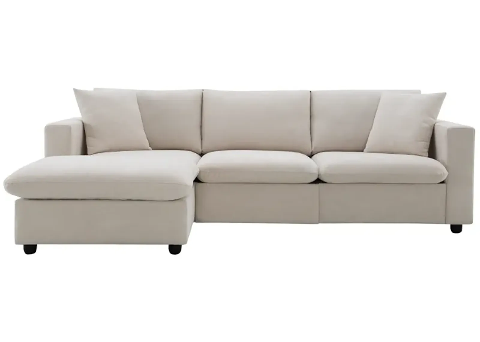 Merax Modern L-shaped Couch Set Sectional Sofa