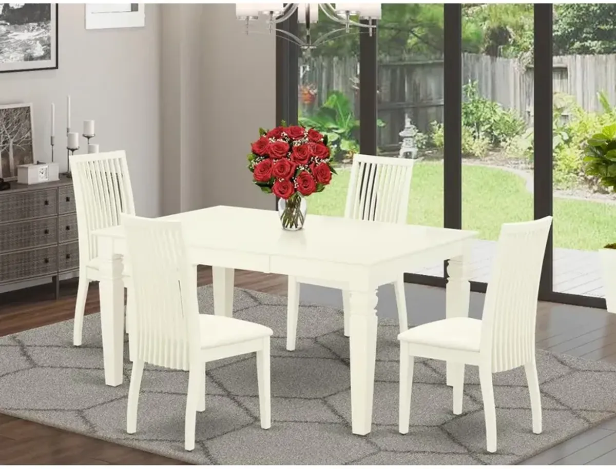 East West Furniture Dining Room Set Linen White