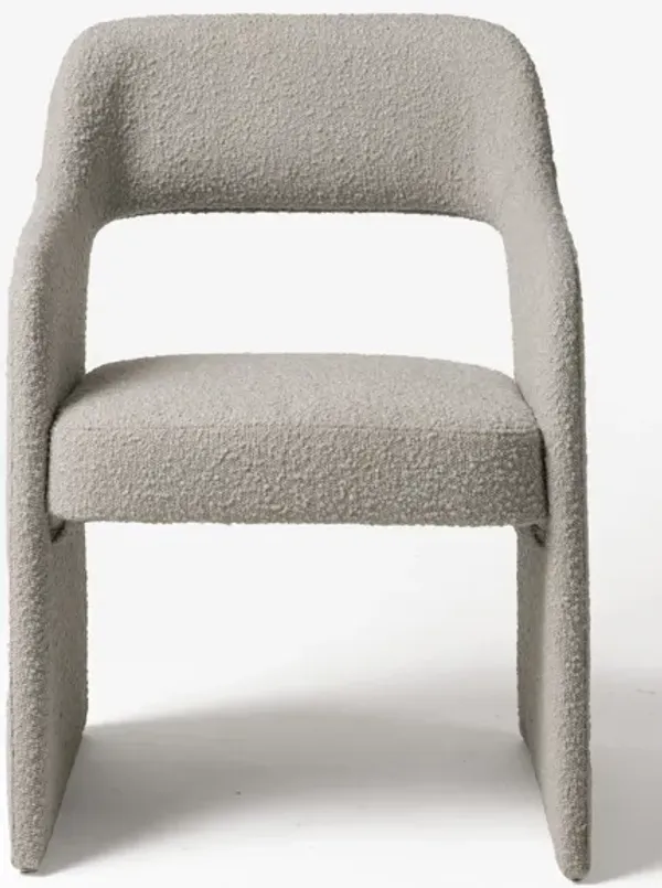 Cid Bistro 24 Inch Dining Chair, Light Gray Polyester, Cushions, Solid Wood - Benzara