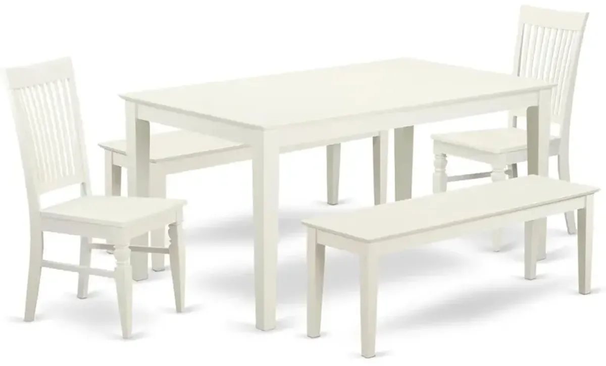 Dining Room Set Linen White, CANO5C-LWH-W