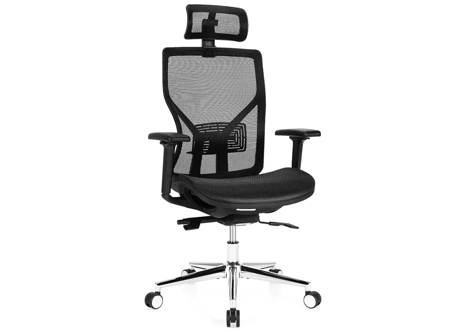 High-Back Mesh Executive Chair with Sliding Seat and Adjustable Lumbar Support