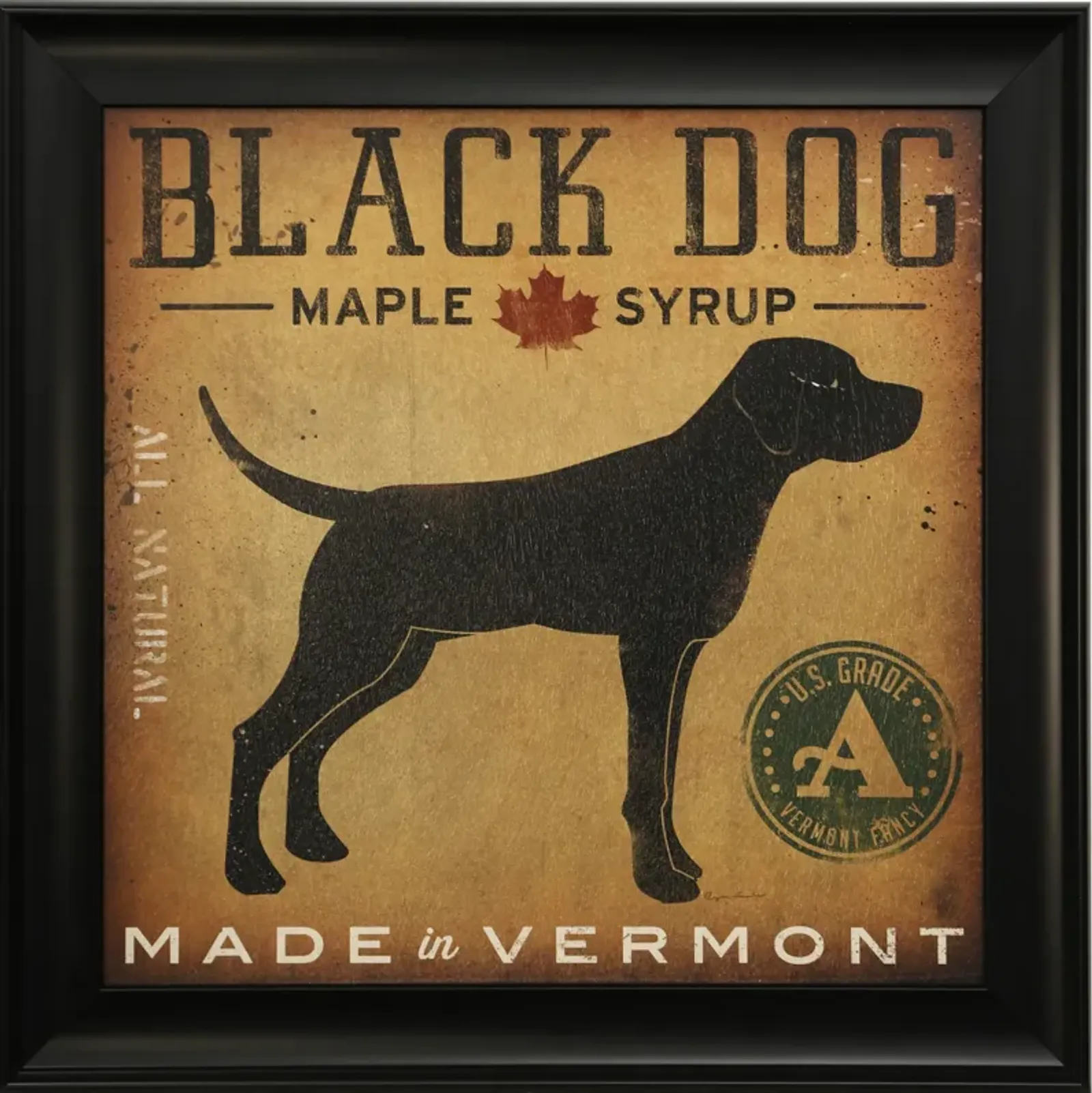 Black Dog Maple Syrup Framed Print