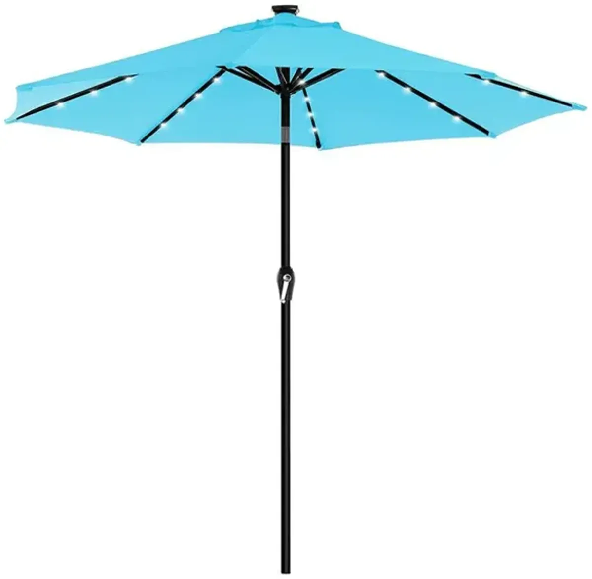 9 ft Outdoor Solar Patio Umbrella with 32 LED Lights - Perfect for Nighttime Use