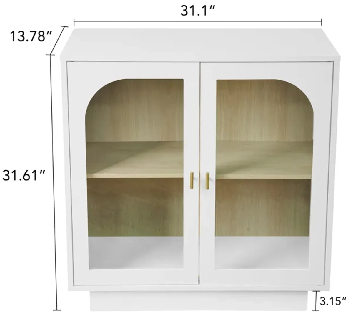 MONDAWE Sideboard Storage Cabinet with 2 Acrylic Door for Living Room, Dining Room, Study