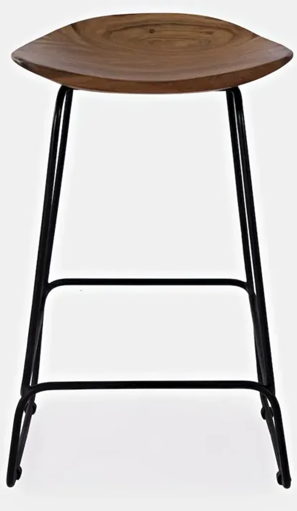 Jofran Nature's Edge Solid Acacia Counter Height Backless Stool (Set of 3)
