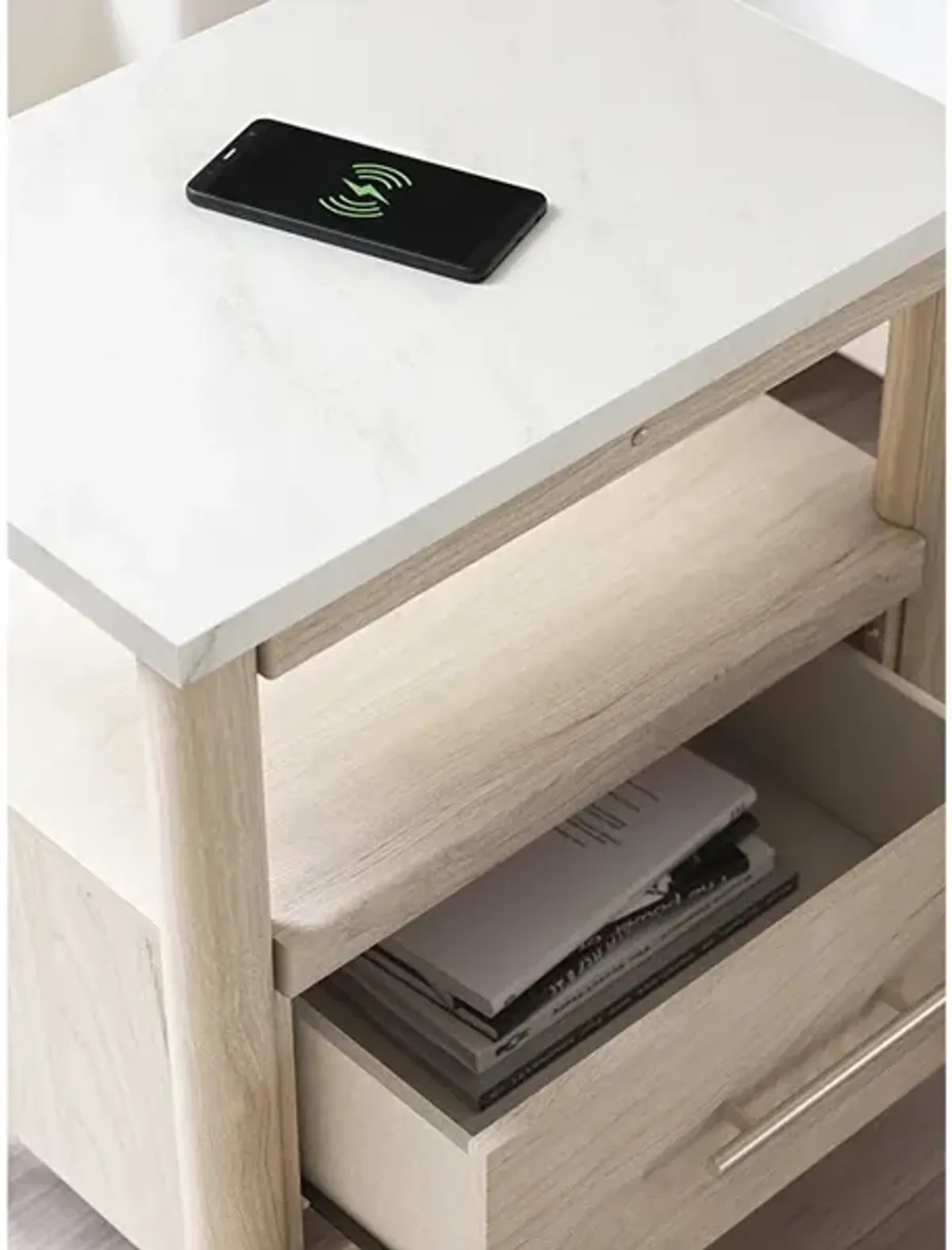 Cadmori 24" One-Drawer Charging Nightstand