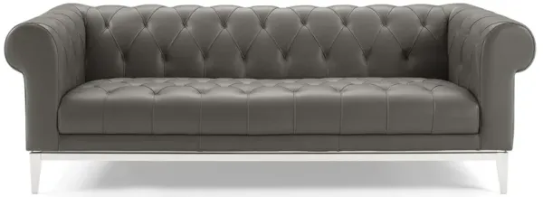 Idyll Tufted Button Upholstered Leather Chesterfield Sofa