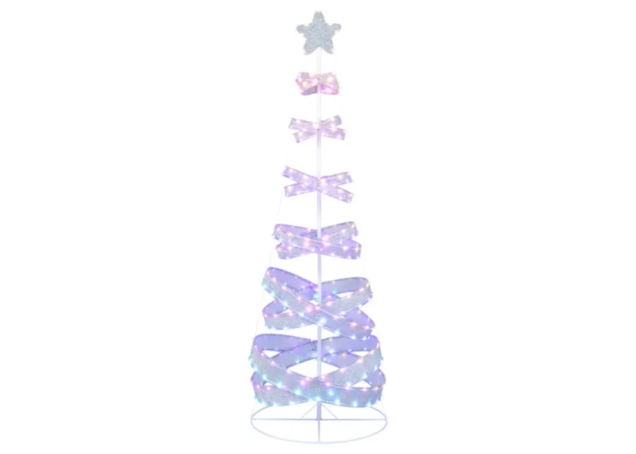 Hivvago 7 Feet Outdoor Spiral Christmas Tree for Party  Xmas New Year Decoration