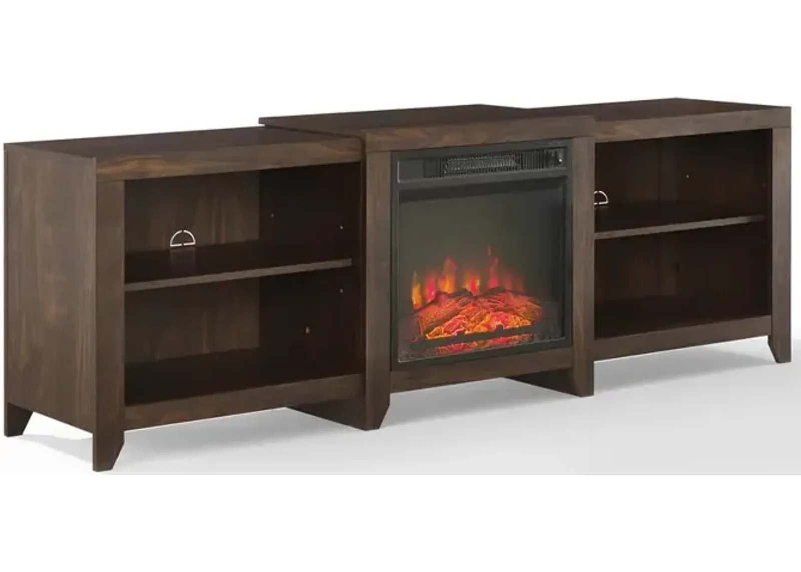 Ronin 69" Low Profile Tv Stand W/Fireplace Dark Walnut