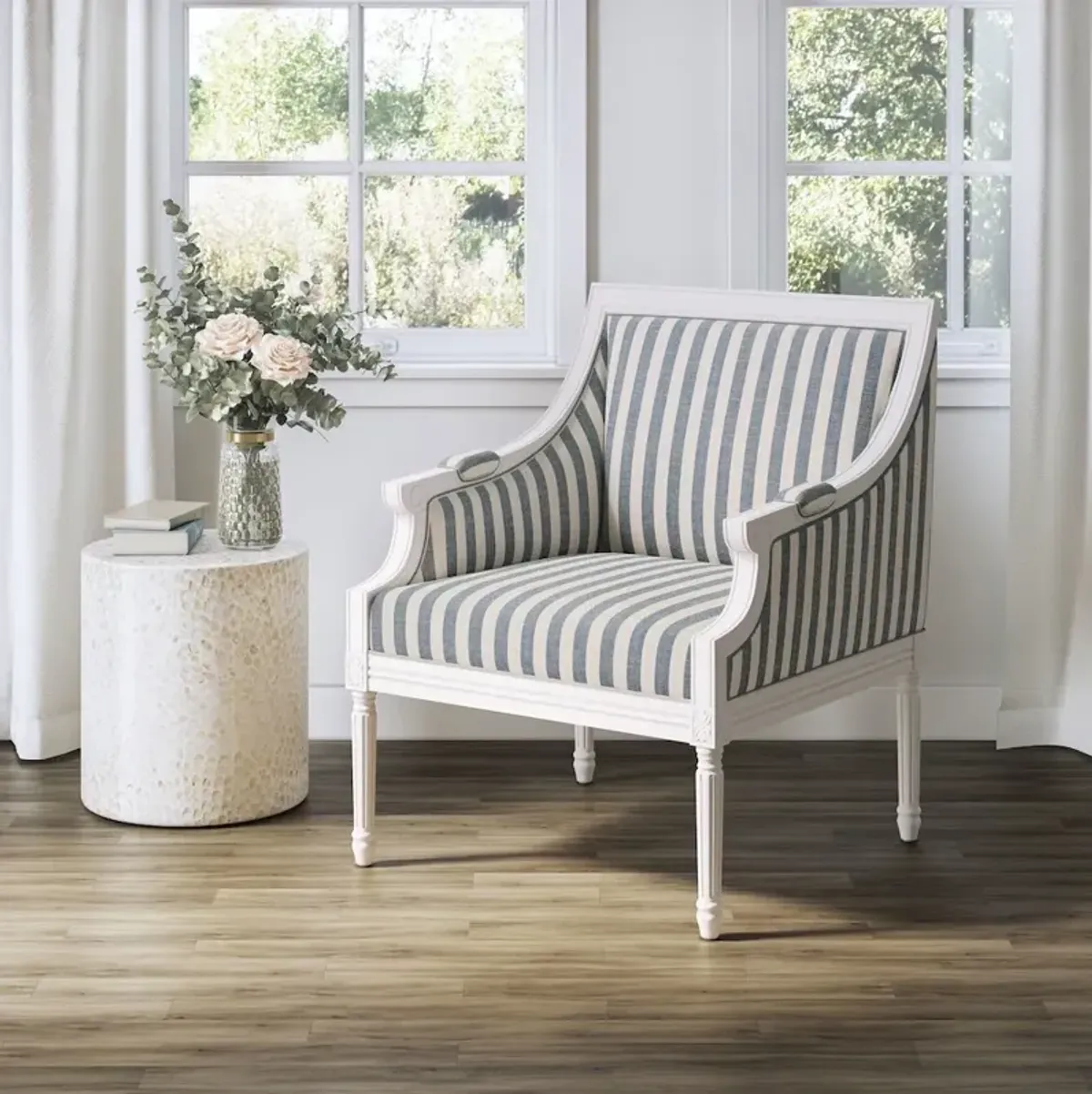 Jofran McKenna French Detailing Solid Wood Upholstered Accent Chair - KD