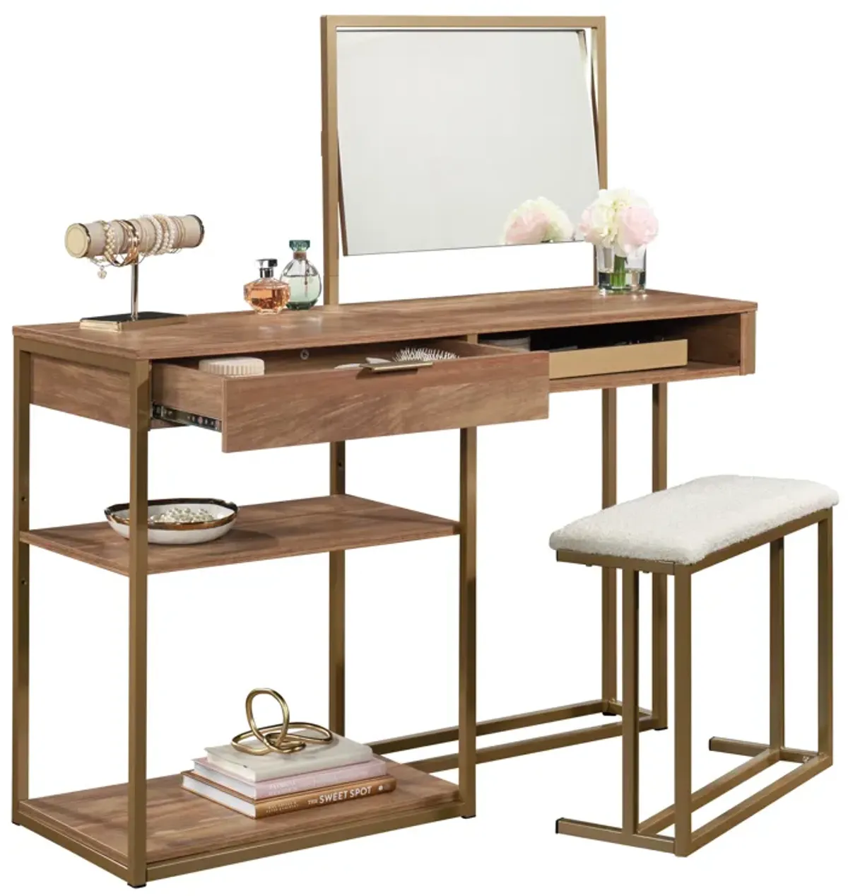 International Lux Bedroom Vanity with Bench