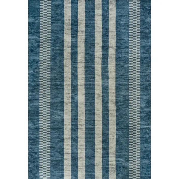 Vichy Geometric Striped Machine Washable Area Rug