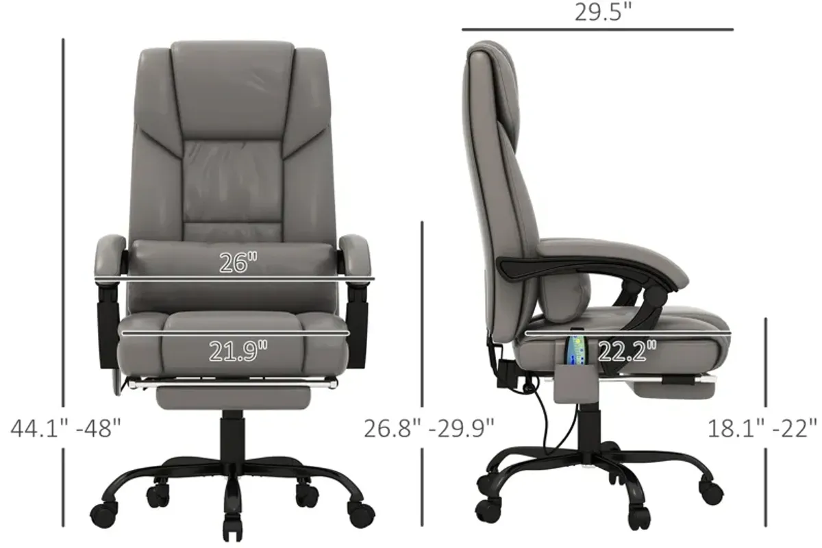 Massaging Office Chair w/ Reclining Function 5 Wheels and High Back Support