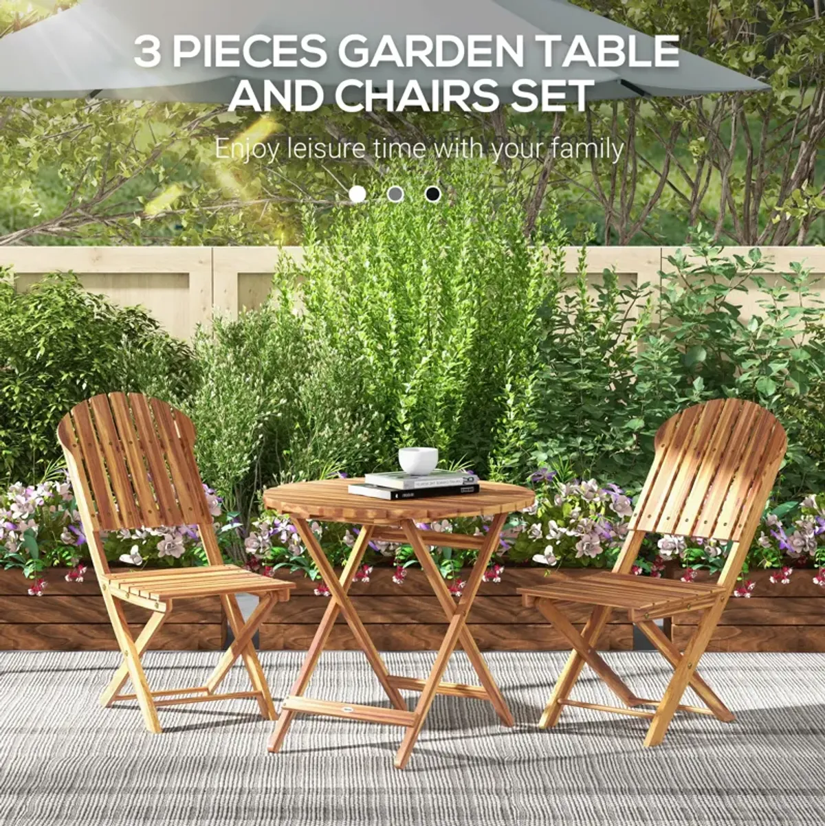 Charming Acacia Wood Patio Bistro Set for Brunch and Beyond