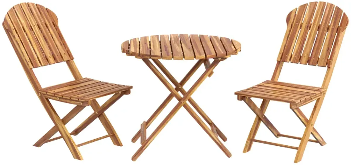 Charming Acacia Wood Patio Bistro Set for Brunch and Beyond