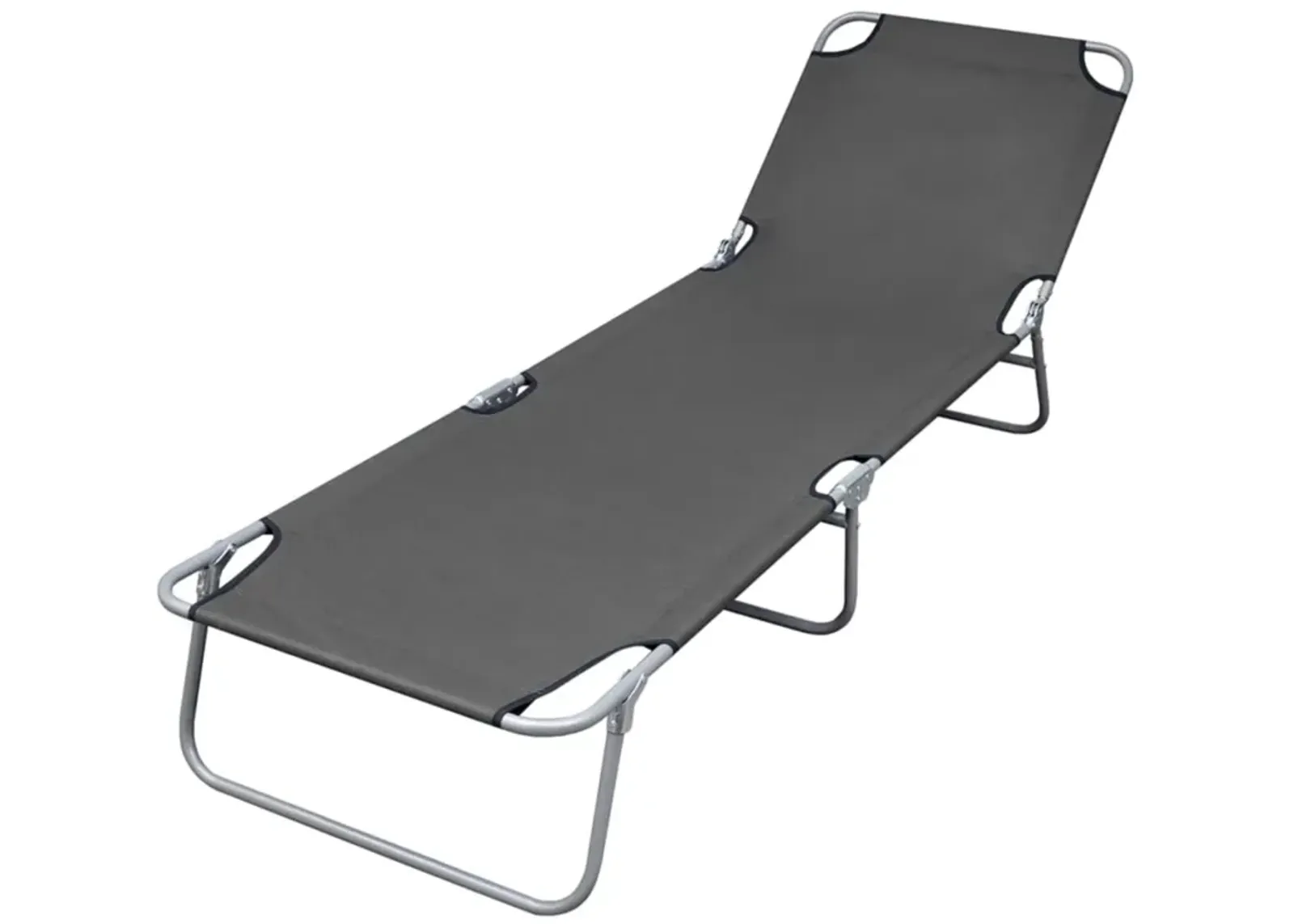 vidaXL Foldable Sunlounger with Adjustable Backrest Gray