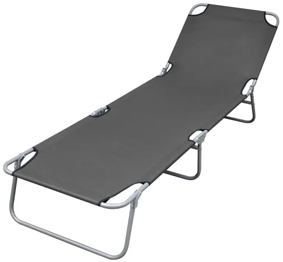 vidaXL Foldable Sunlounger with Adjustable Backrest Gray