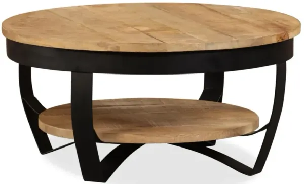 vidaXL Coffee Table Solid Rough Mango Wood 25.6"x12.6"