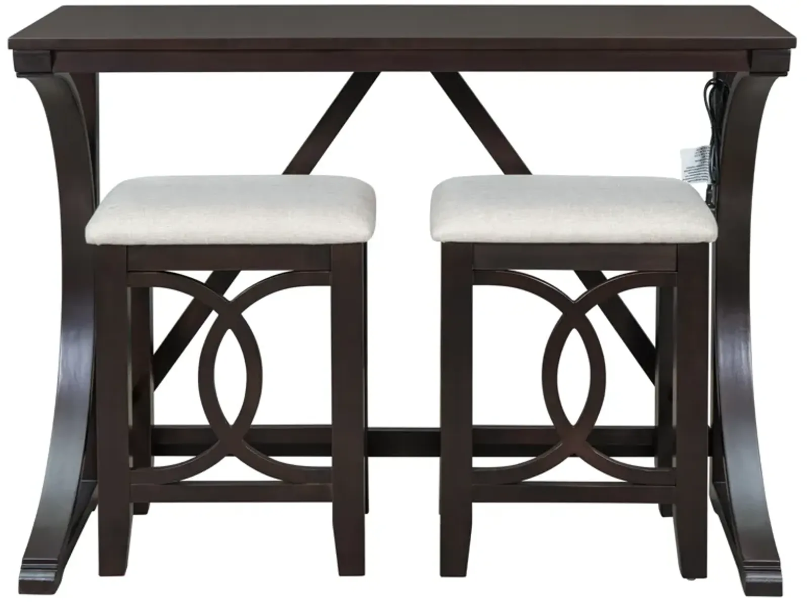 Merax 3-Piece Counter Height Dining Table Set with USB