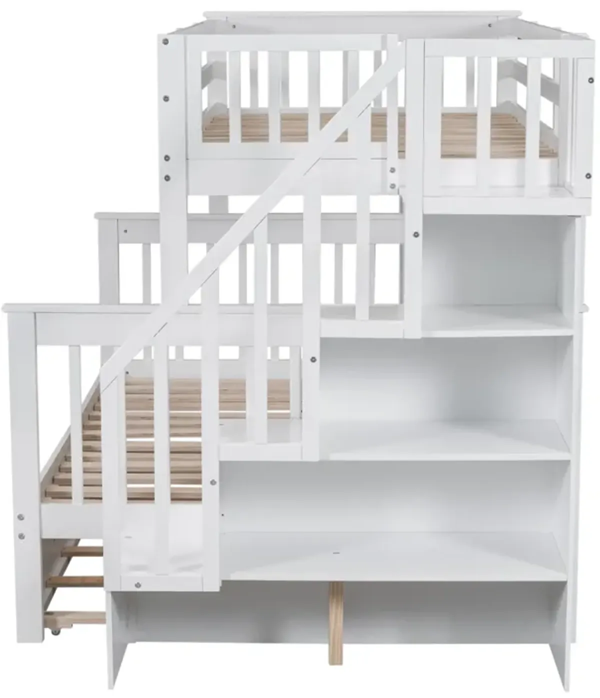 Merax Bunk Bed with Trundle and Guard Rail