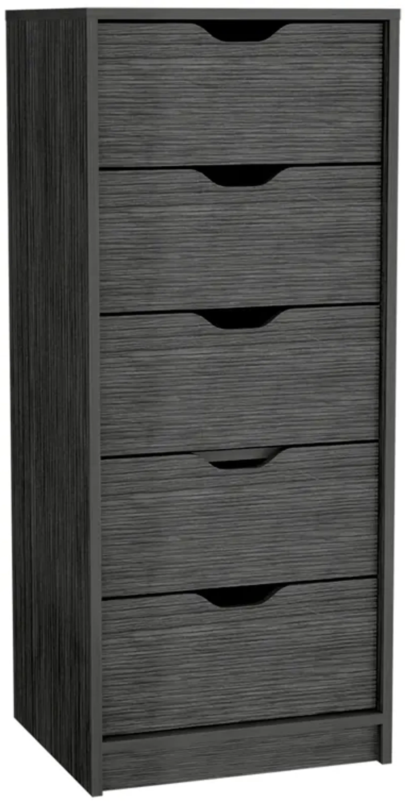 Basilea 5 Drawers Tall Dresser, Pull Out System -Smokey Oak