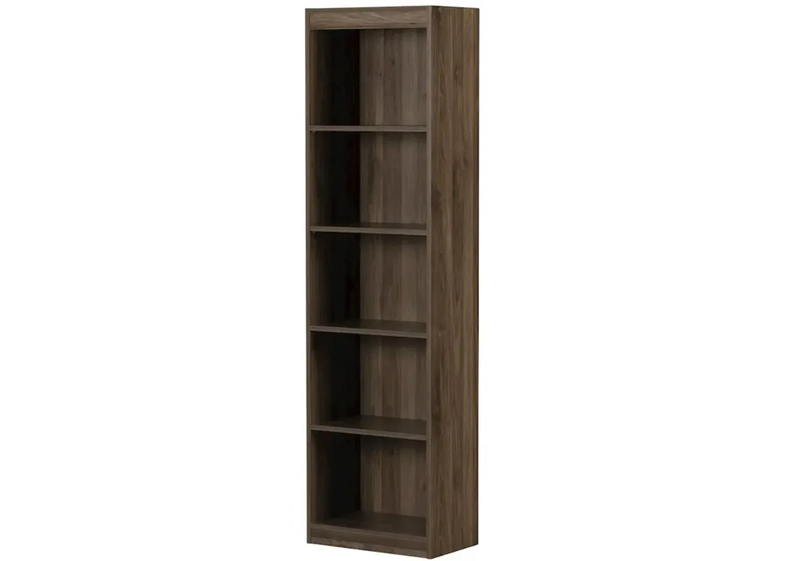 Axess 5-Shelf Narrow Bookcase, Natural Walnut