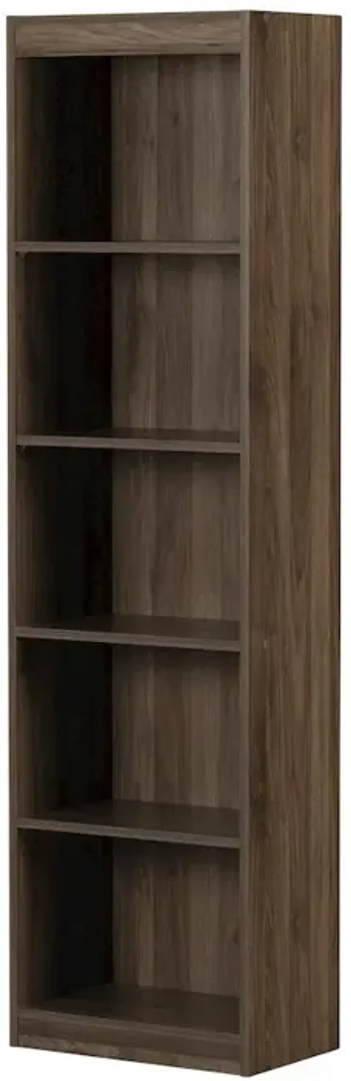 Axess 5-Shelf Narrow Bookcase, Natural Walnut