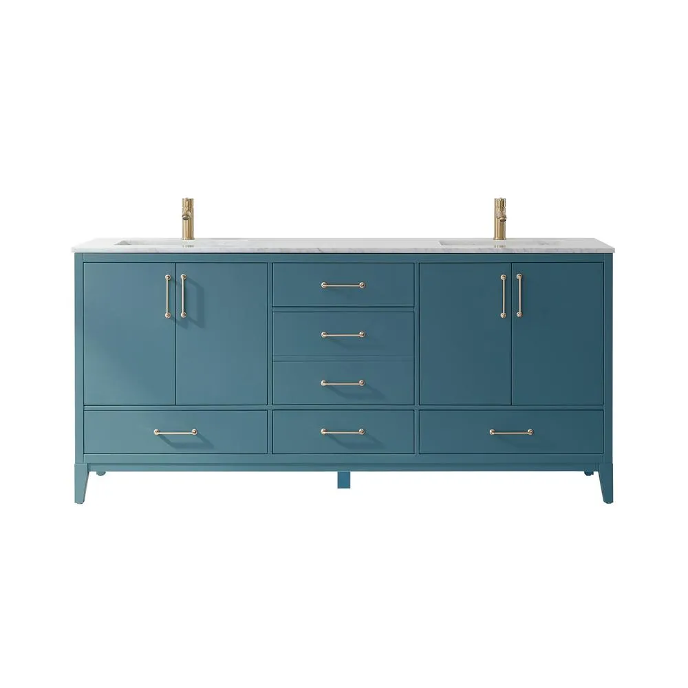 Altair 72 Double Bathroom Vanity Set in Royal Green without Mirror