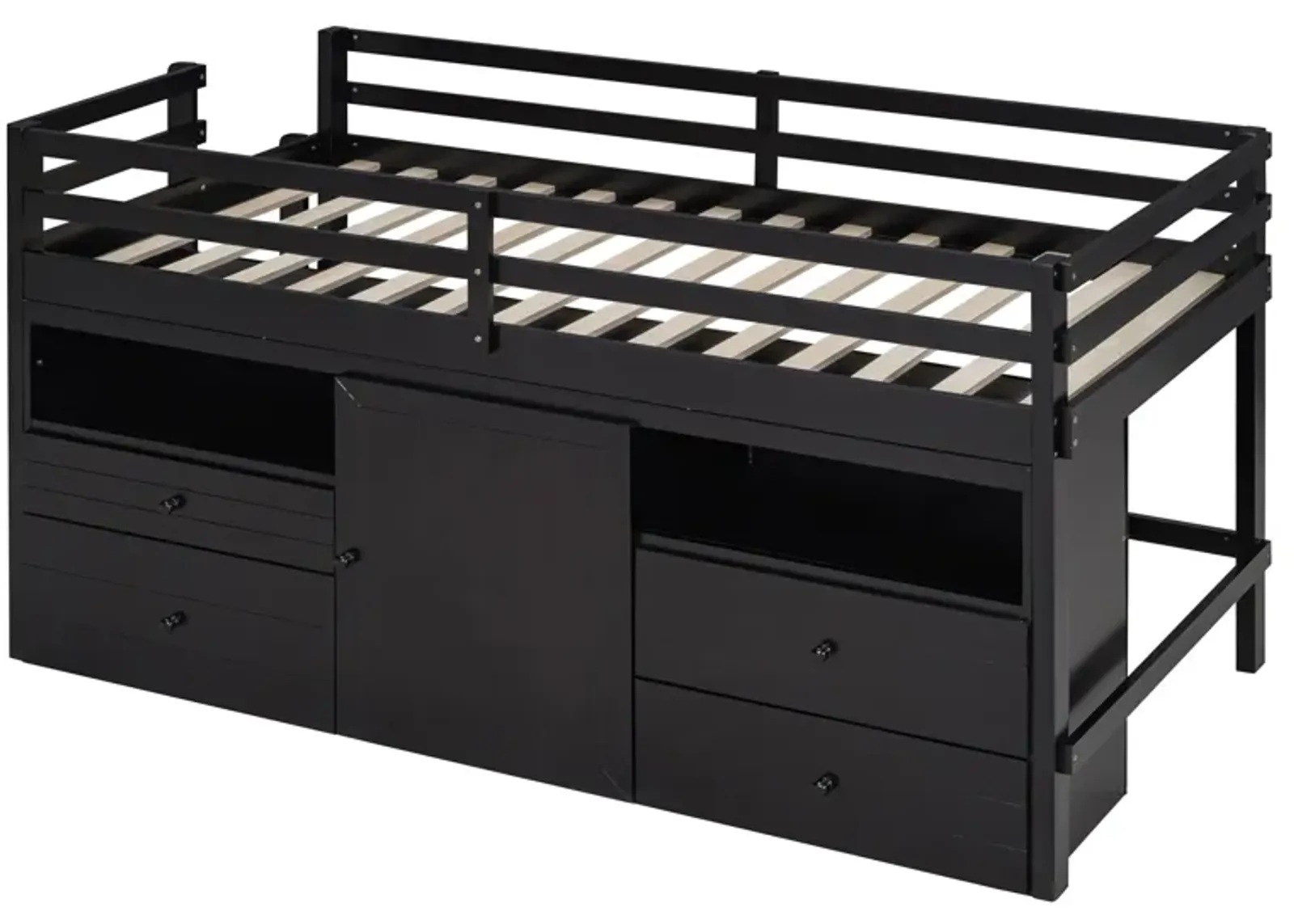 Merax Loft Bed with 4 Drawers