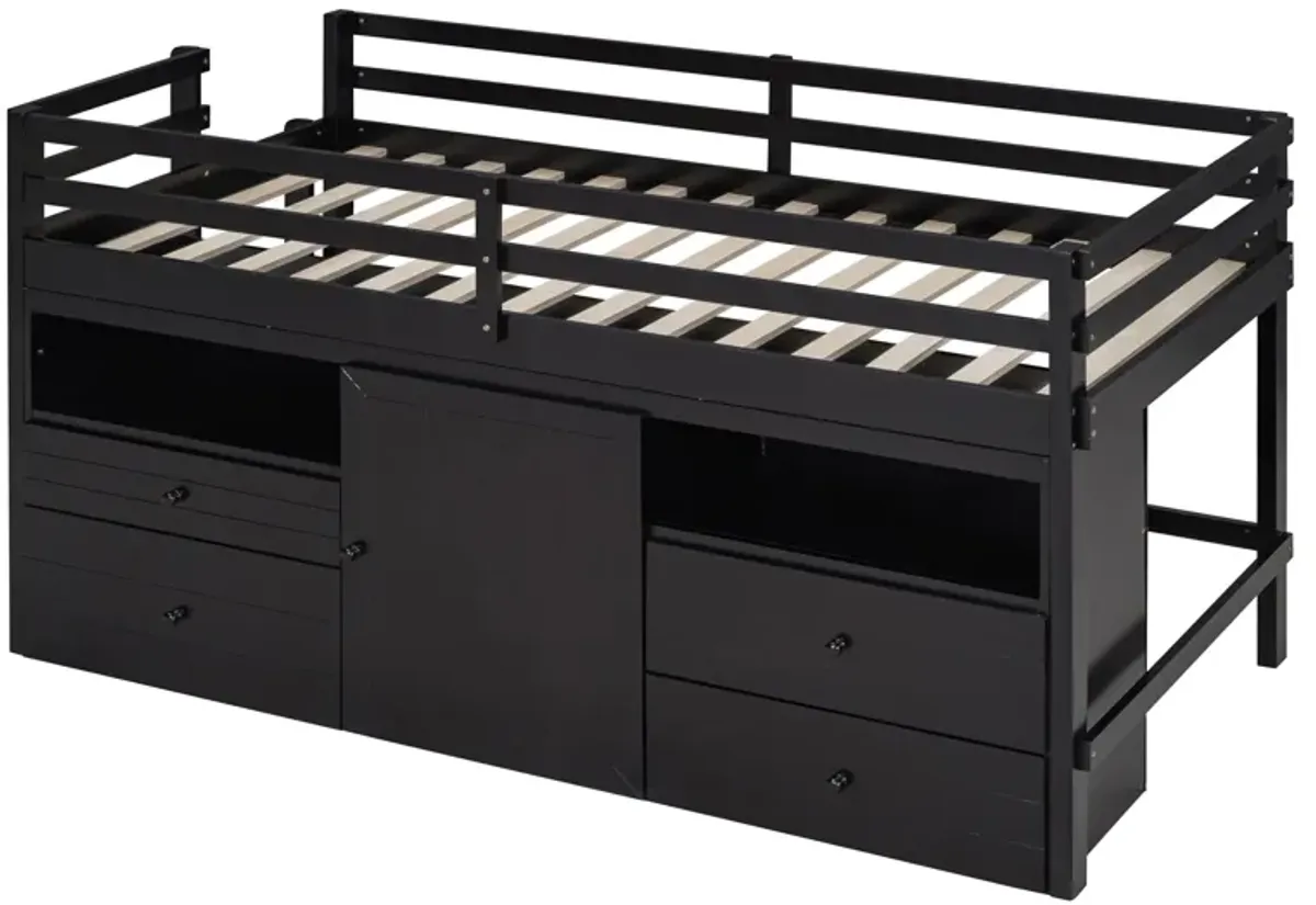 Merax Loft Bed with 4 Drawers