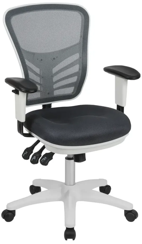 Nicholas Mid-Back Black Mesh Multifunction Executive Swivel Ergonomic Office Chair with Adjustable Arms