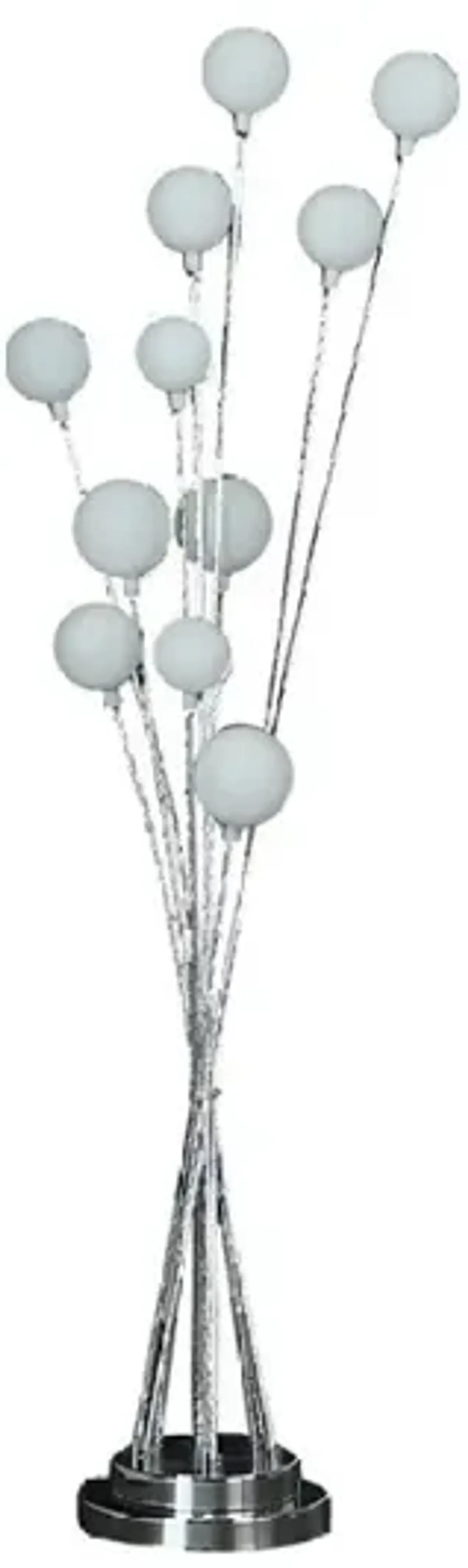 46" In 11-Light Acrylic Globe Aluminun LED Chrysanthe Silver Chrome Metal Floor Lamp