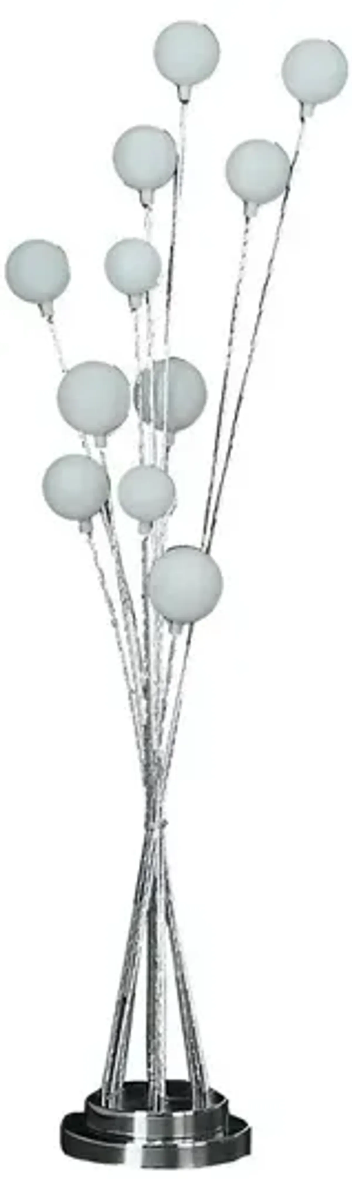 46" In 11-Light Acrylic Globe Aluminun LED Chrysanthe Silver Chrome Metal Floor Lamp