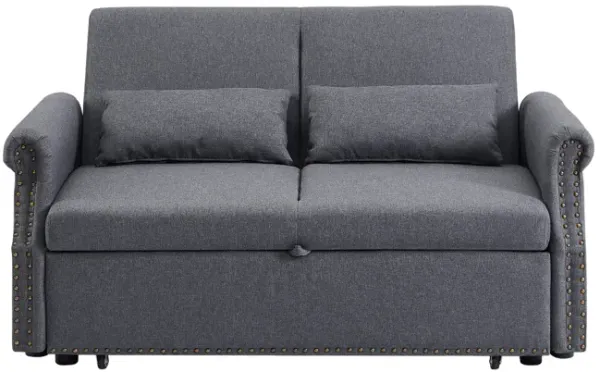 Modern 55 Pull Out Sleep Sofa Bed 2 Seater Loveseats Sofa Couch With Adjustable Back