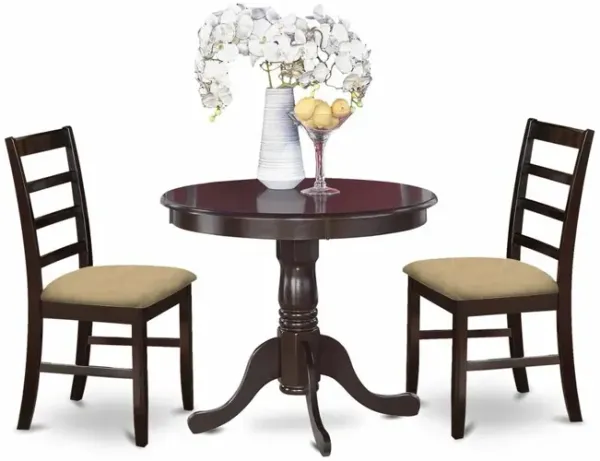 3 Pc small Kitchen Table and Chairs set-round Kitchen Table and 2 Kitchen Chairs