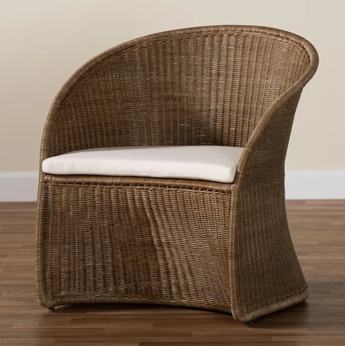 bali & pari Kintamani Bohemian Greywashed Rattan Accent Chair