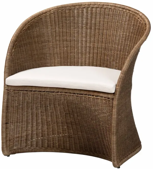 bali & pari Kintamani Bohemian Greywashed Rattan Accent Chair