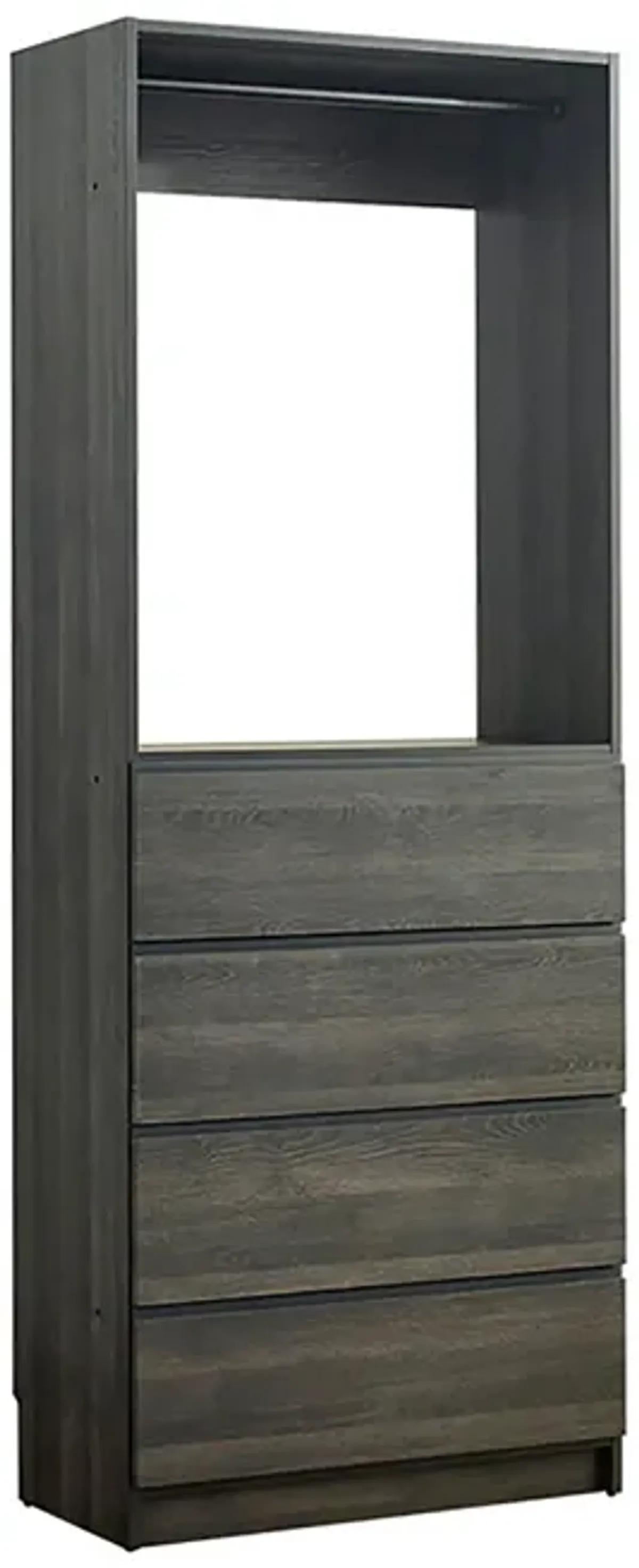 Prosper 32" Gray Wood Walk-in Closet with Four Drawers