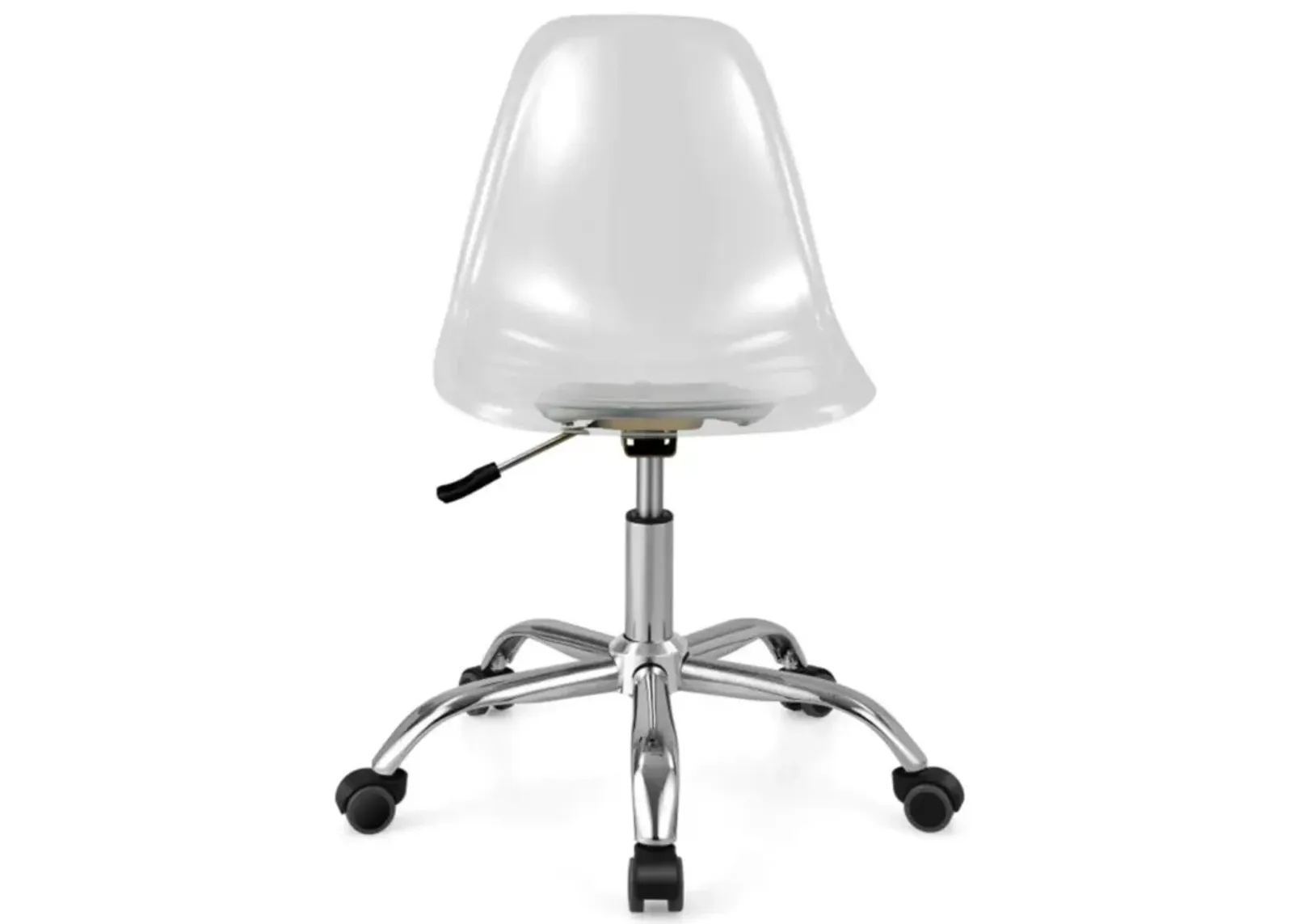 Hivvago Swivel Acrylic Armless Adjustable Height Office Chair