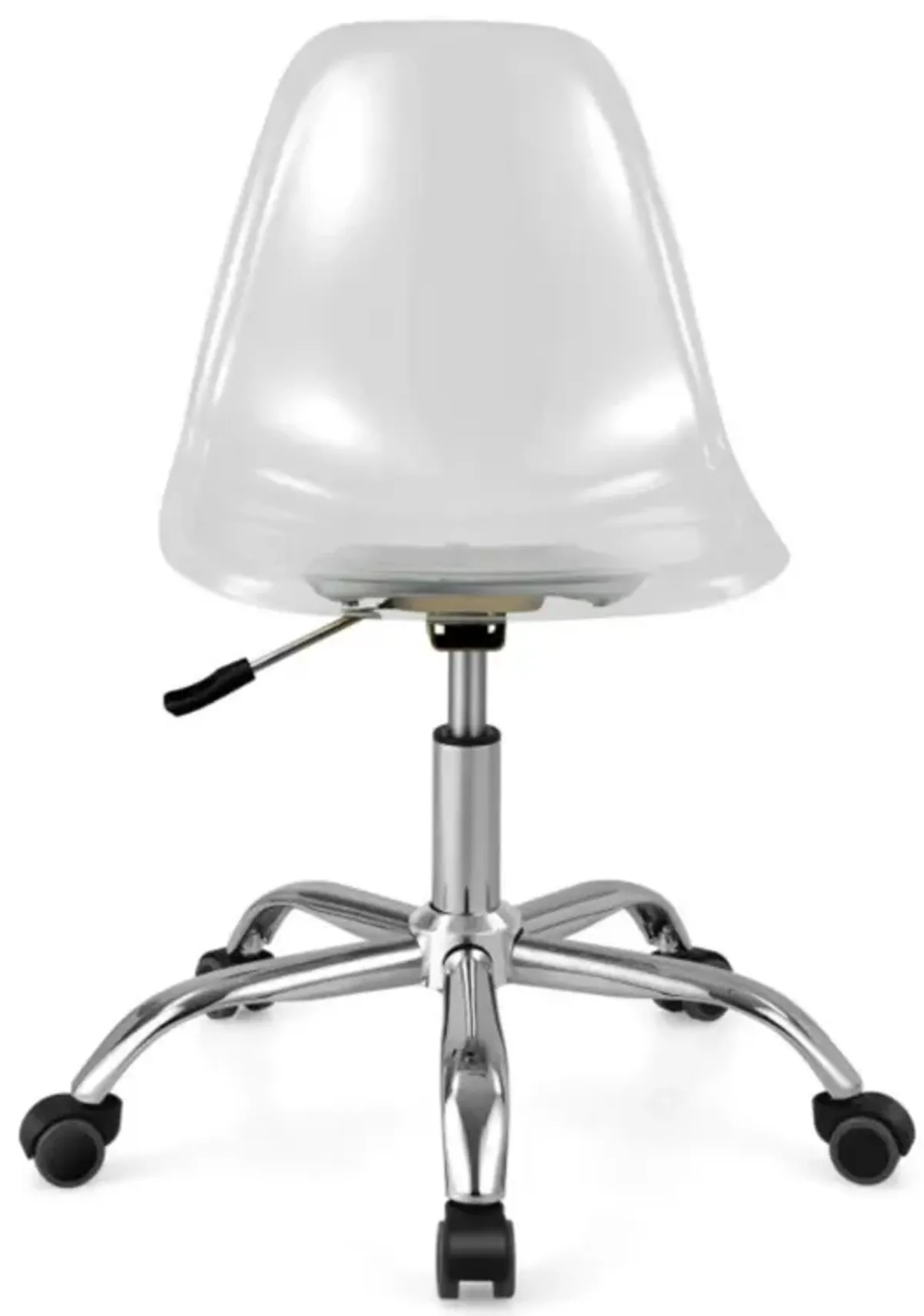 Hivvago Swivel Acrylic Armless Adjustable Height Office Chair