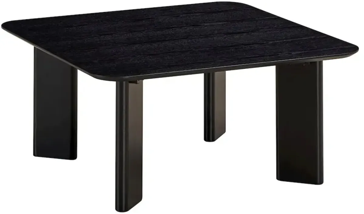 Omax Decor Joss Square Shape Modern Wood Coffee Table in Black Ash