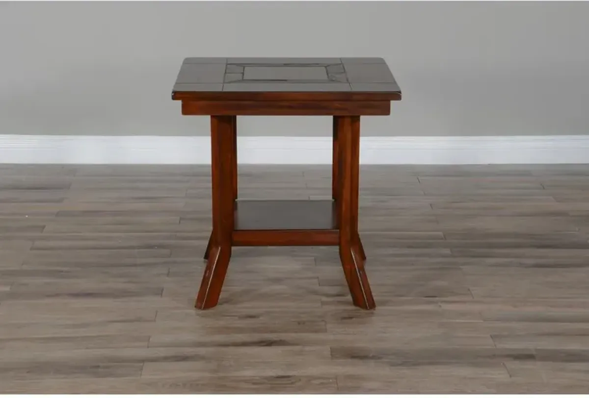 Sunny Designs Santa Fe 25 Mahogany Wood End Table in Dark Chocolate