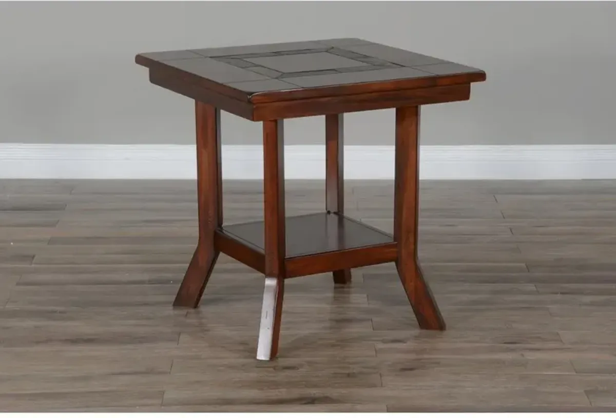 Sunny Designs Santa Fe 25 Mahogany Wood End Table in Dark Chocolate